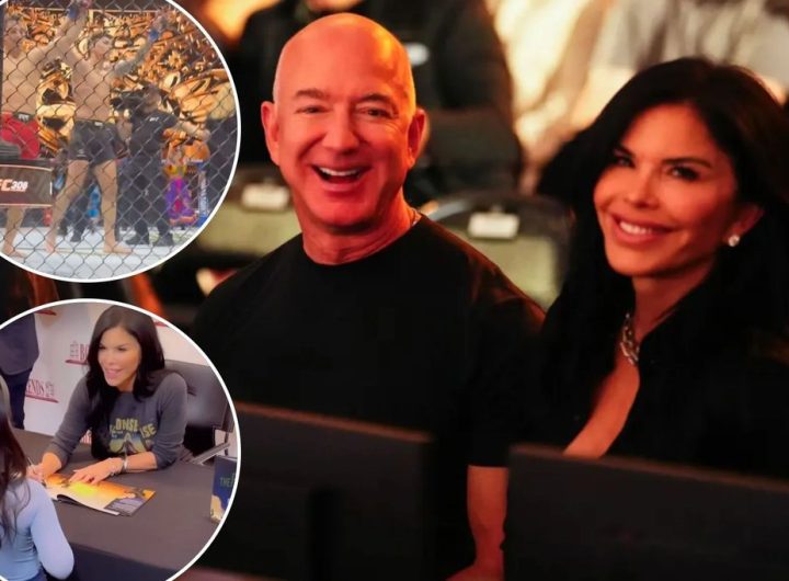 Lauren Sanchez and her billionaire entrepreneur fiancé Jeff Bezos were spotted at the UFC’s debut at The Sphere in Las Vegas.